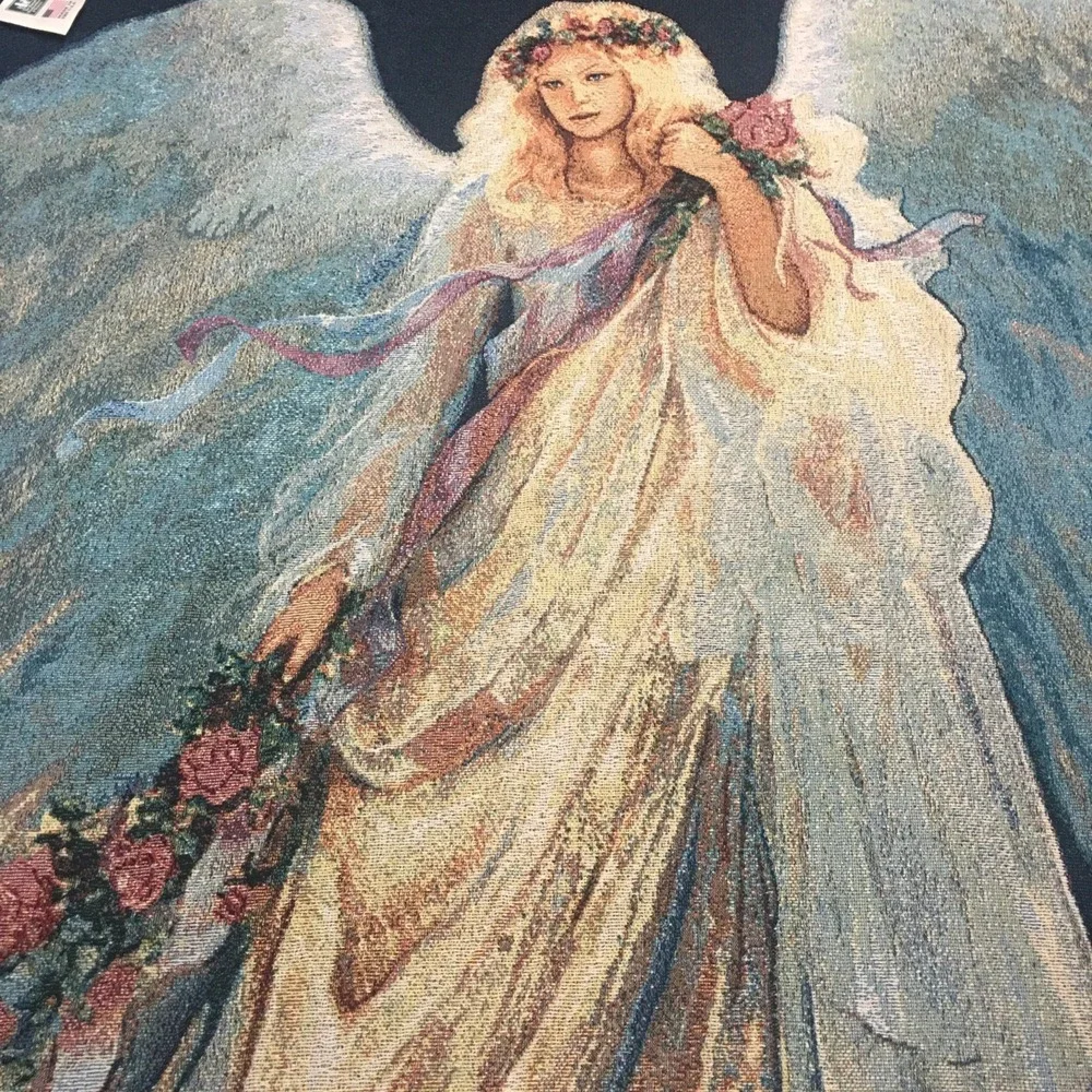 Vintage Large Throw Blanket Messenger Of Love By Mary St Clair NWT 51